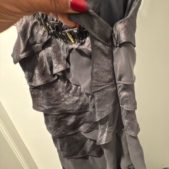 S.L. Fashions Charcoal Dress with Jewel Accents - Picture 2 of 5